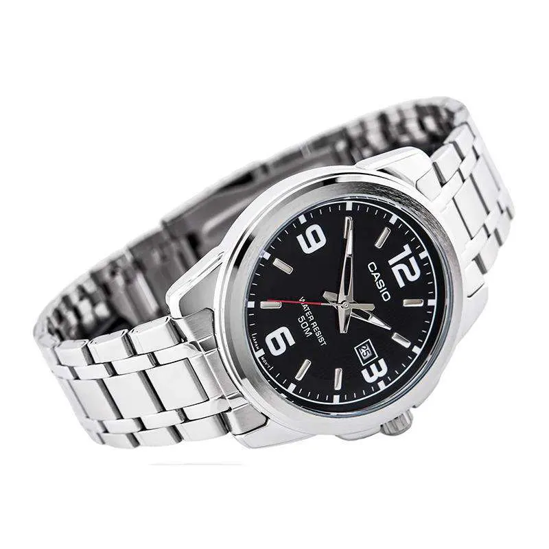 Casio Enticer Quartz Black Dial Men's Watch- MTP-1314D-1AV